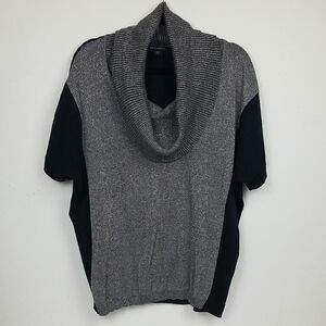 Women's Metaphor Cow Neck Sweater in Silver & Black w/Silver Sparkles (Size XL)